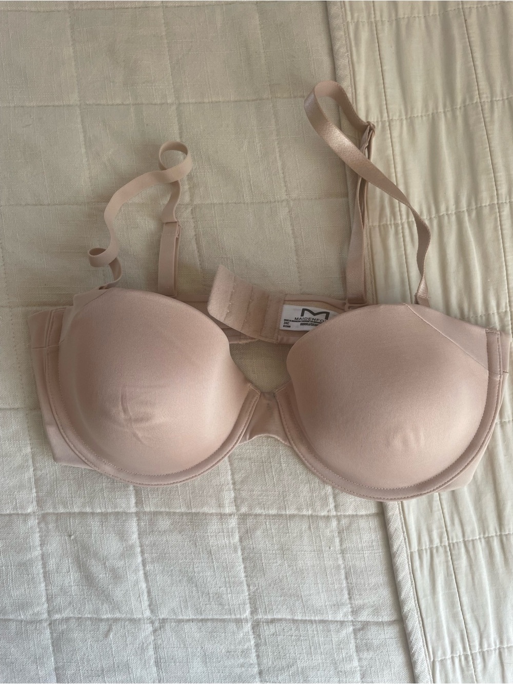 Maiden Form Women’s Nude Beige 34C Cup Bra with Removable Straps NWOT VGUC